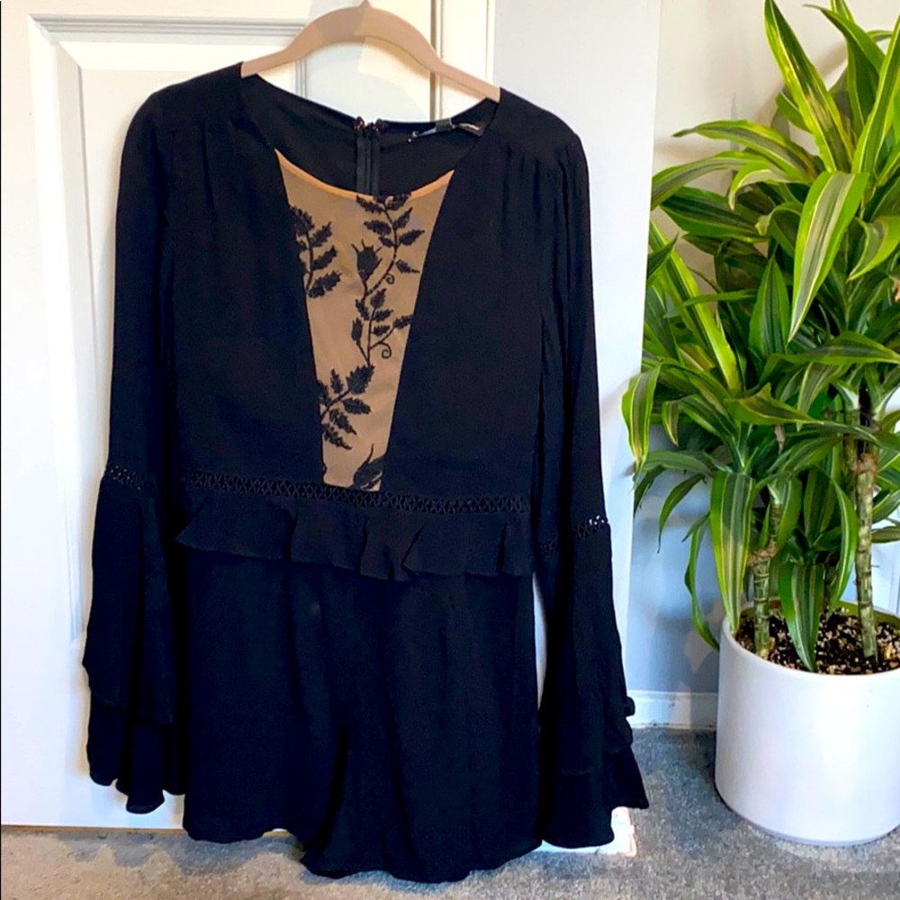 For love and lemons black long sleeve romper